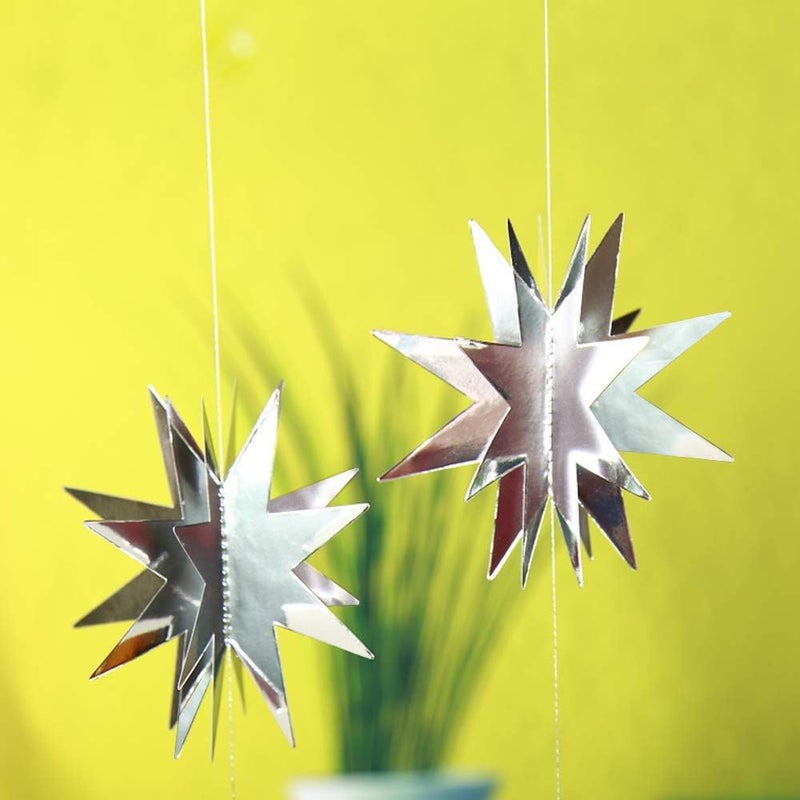 Decor365 Blue Star Garland 3D Hanging Twinkle Little Star Decorations Glittery Navy Blue Party Supplies for Baby Shower, Birthday New Year Eve Graduation Christmas Ramadan Galaxy Theme Star Decor - Image 3